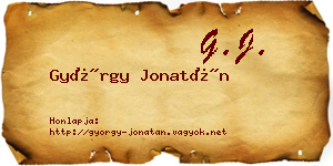 György Jonatán névjegykártya